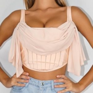 Blush Peach Bandage Corset Crop Top - Missguided